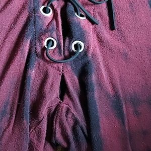 Dark Red Tie Dye Bell Bottoms
